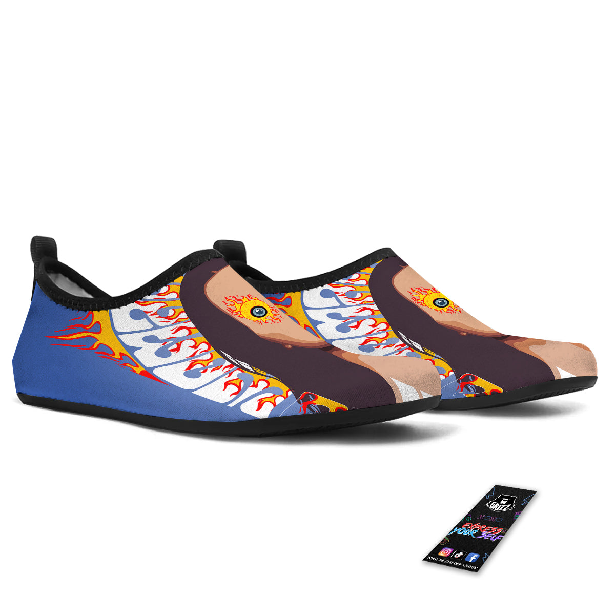 Fire Psychedelic Women Print Water Shoes-grizzshop