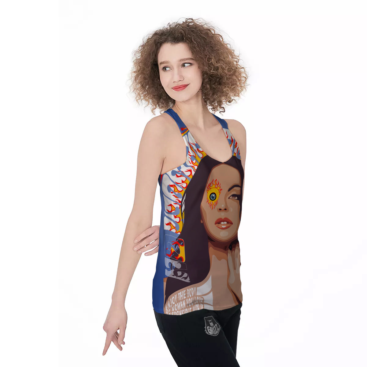 Fire Psychedelic Women Print Women's Racerback Tank Top-grizzshop