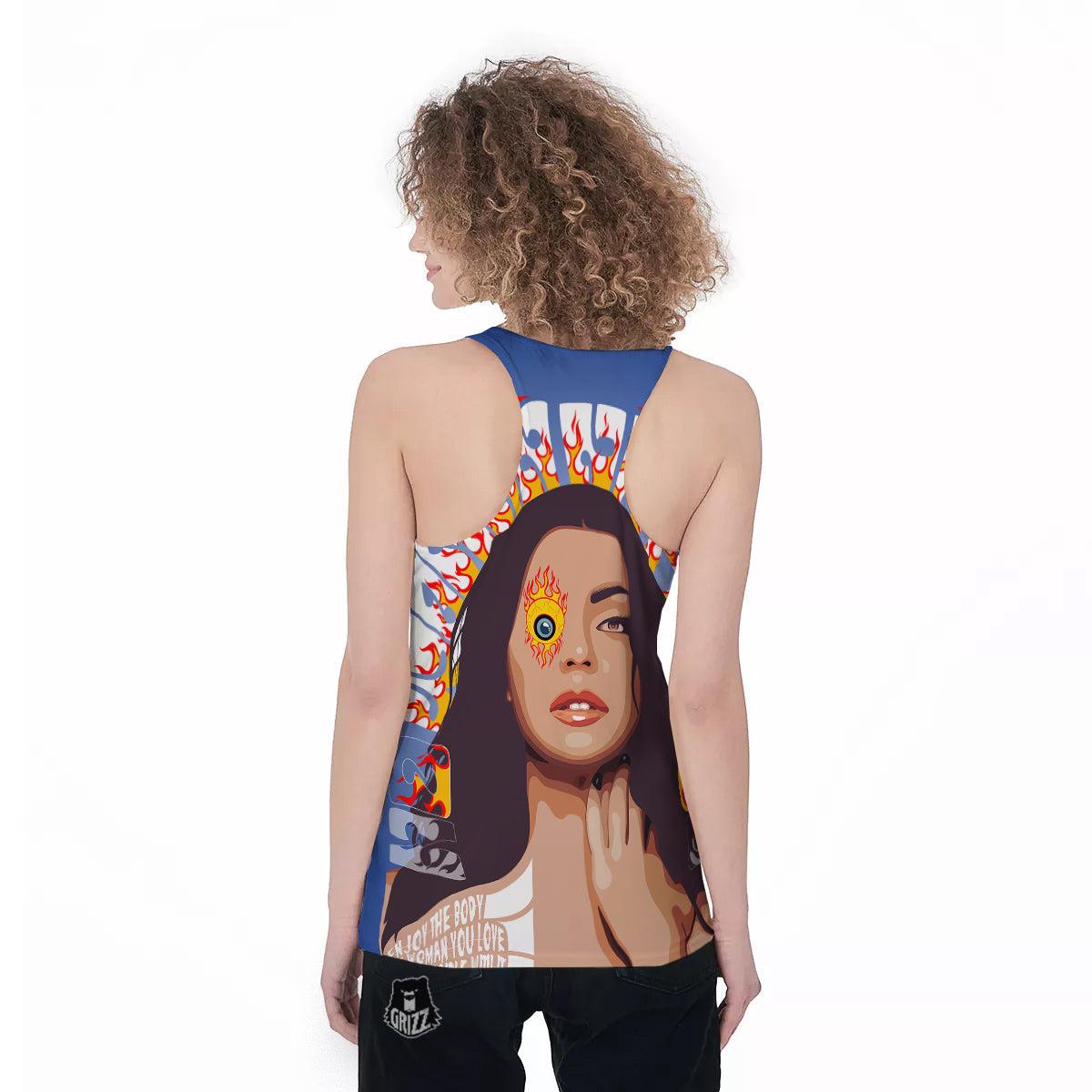 Fire Psychedelic Women Print Women's Racerback Tank Top-grizzshop