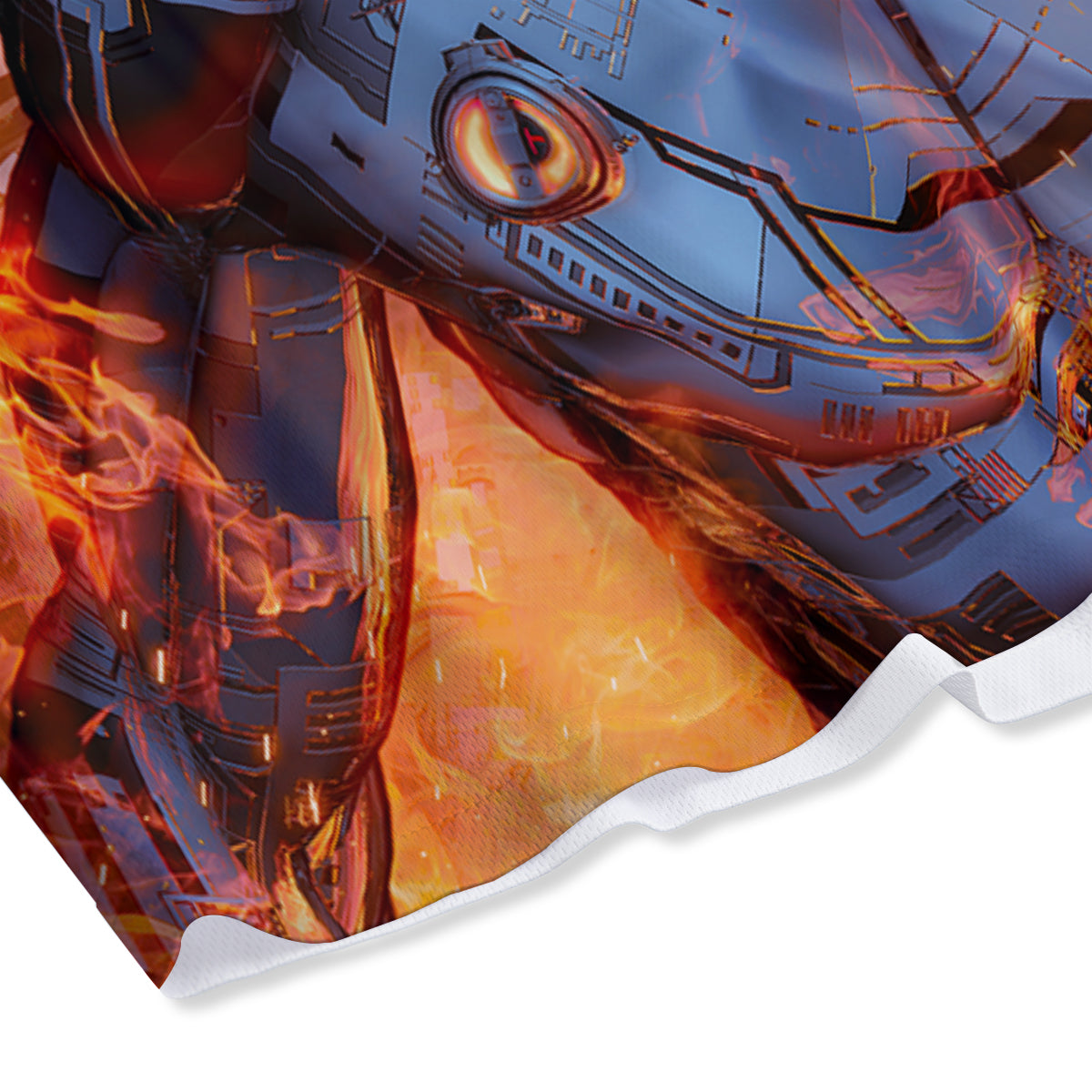 Fire Skeleton Robot Print Mesh Shorts-grizzshop