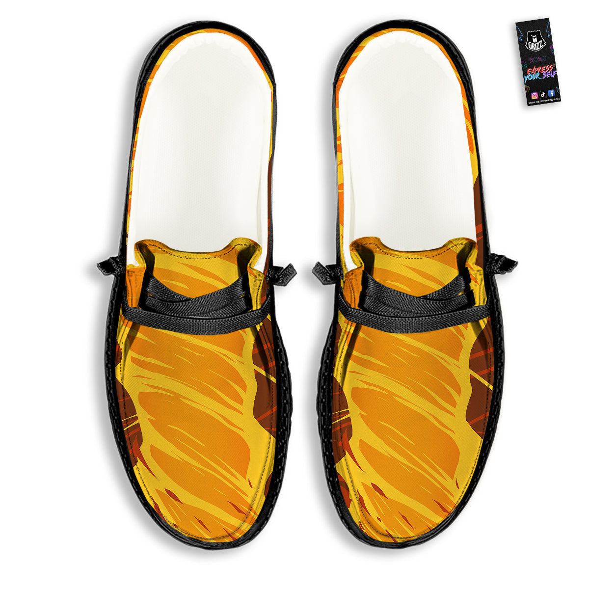 Fire Tornado Print Black Loafers-grizzshop