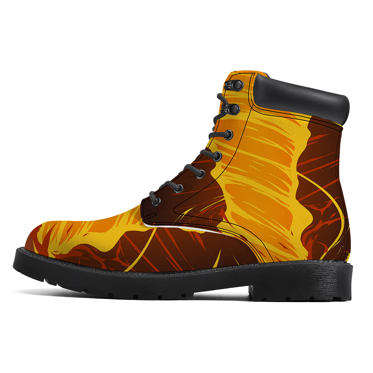 Fire Tornado Print Boots-grizzshop