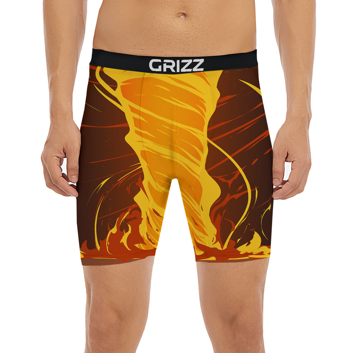 Fire Tornado Print Boxer Briefs-grizzshop