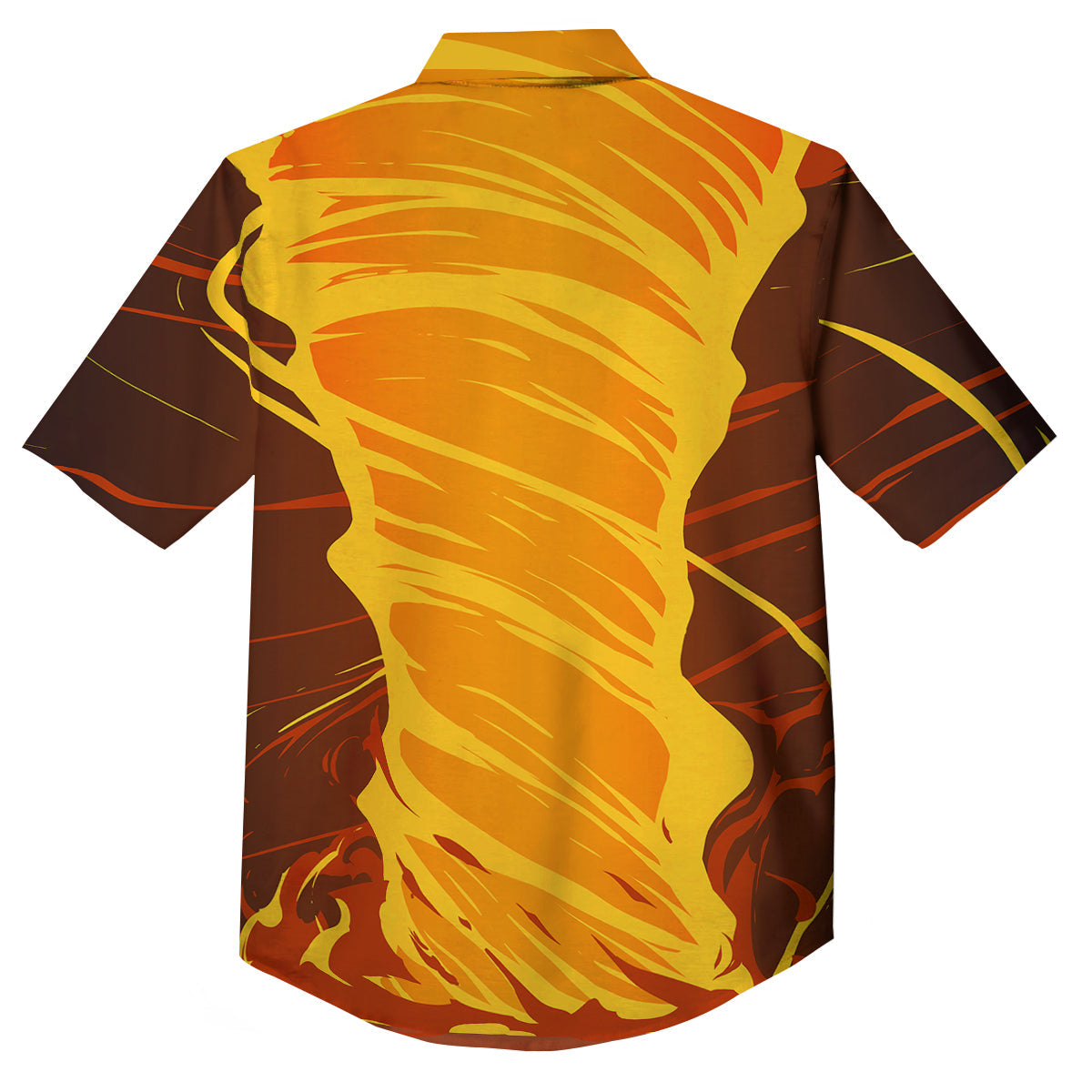 Fire Tornado Print Button Up Shirt-grizzshop