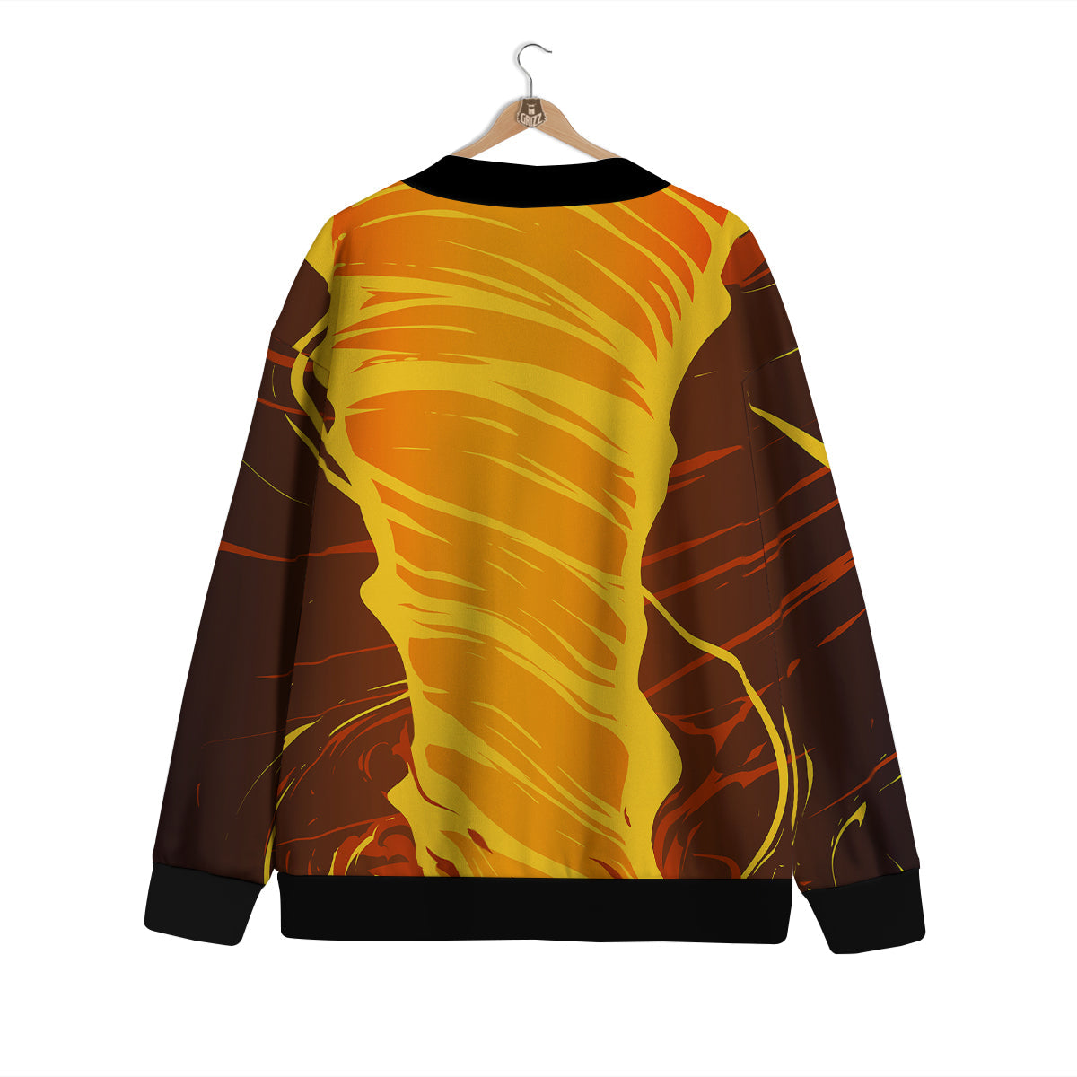 Fire Tornado Print Cardigan-grizzshop