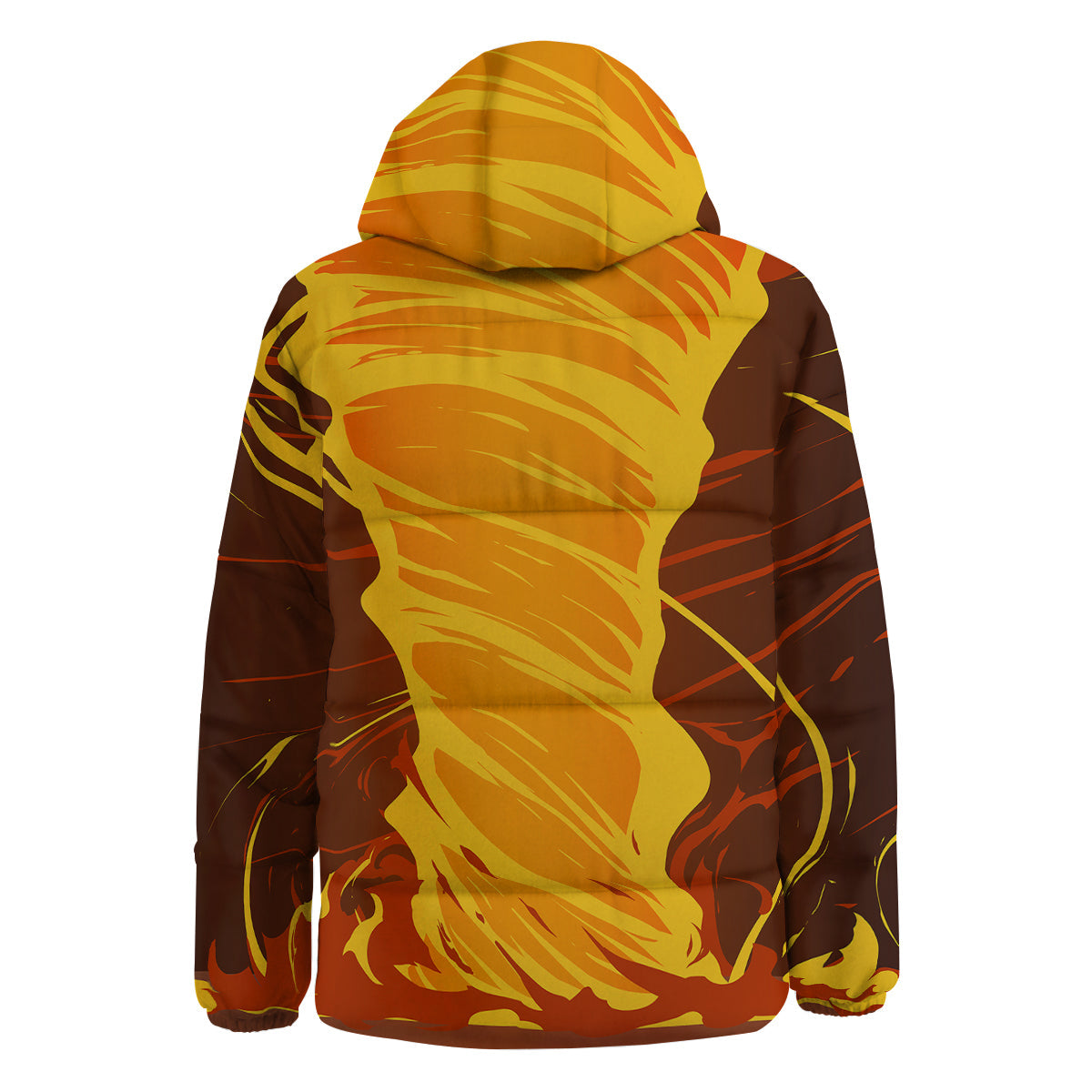 Fire Tornado Print Down Jacket-grizzshop