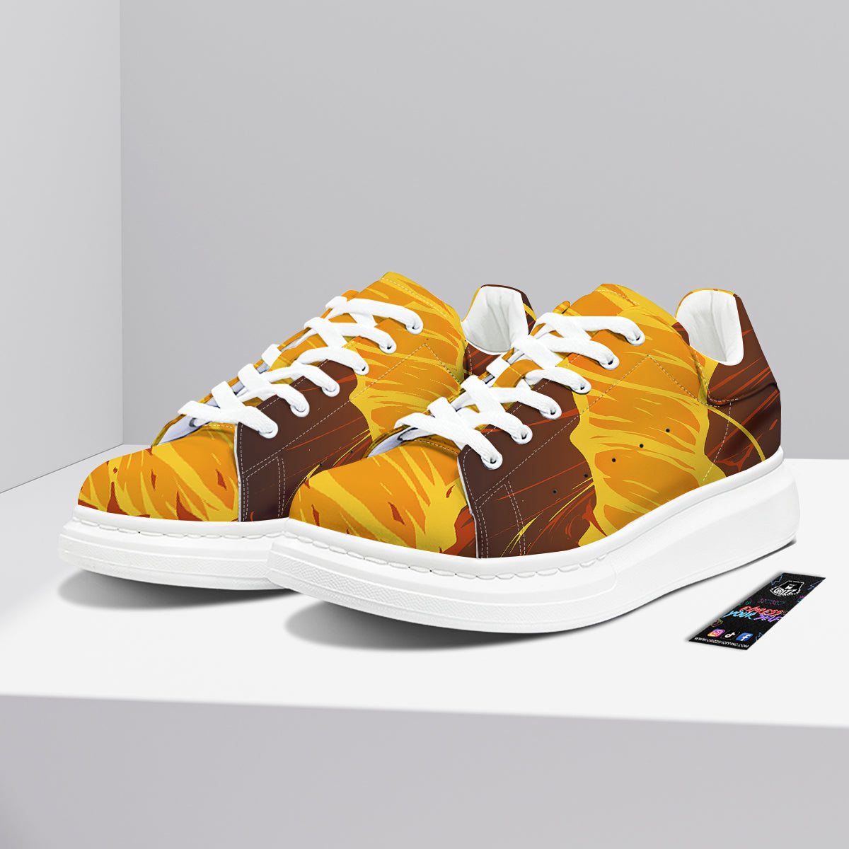 Fire Tornado Print Platform Shoes-grizzshop