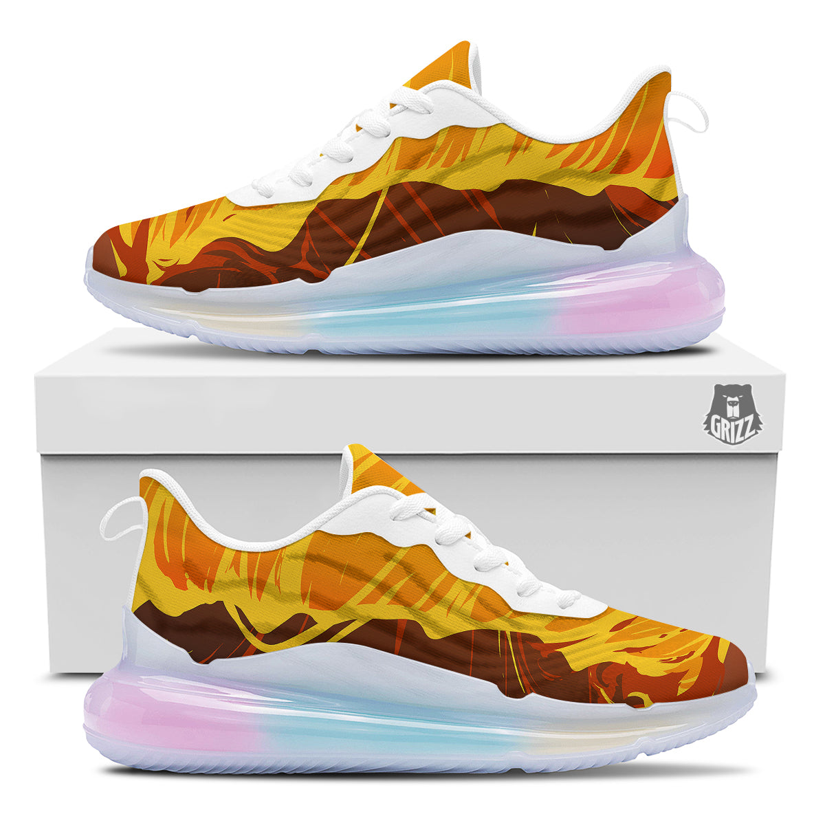 Fire Tornado Print Running Sneakers-grizzshop