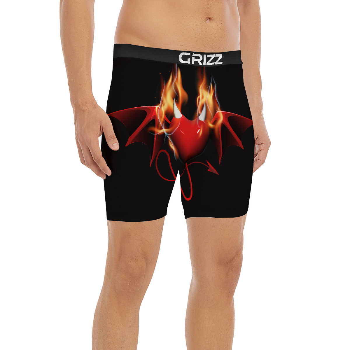 Fire Wings Angel Heart Print Boxer Briefs-grizzshop