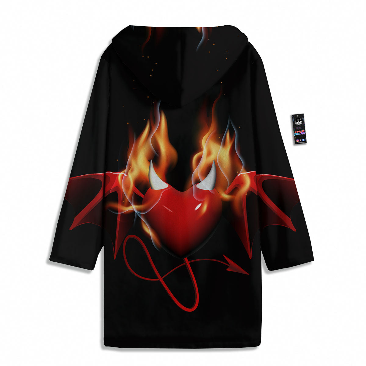 Fire Wings Angel Heart Print Men's Windbreaker Jacket-grizzshop
