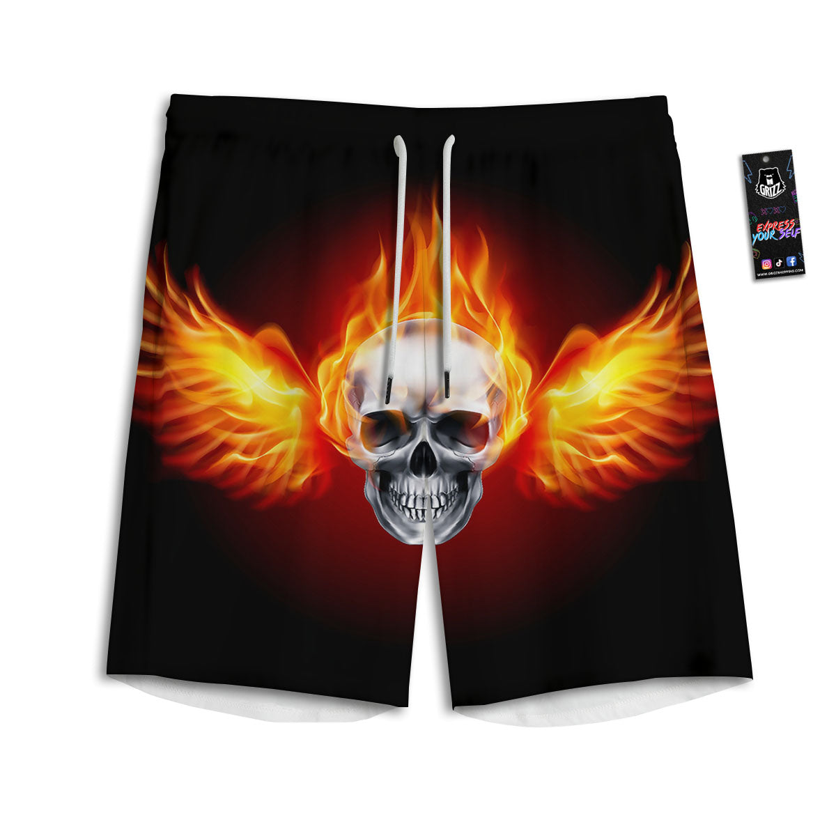Floral Peacock Feather Print Pattern Men's Athletic Shorts