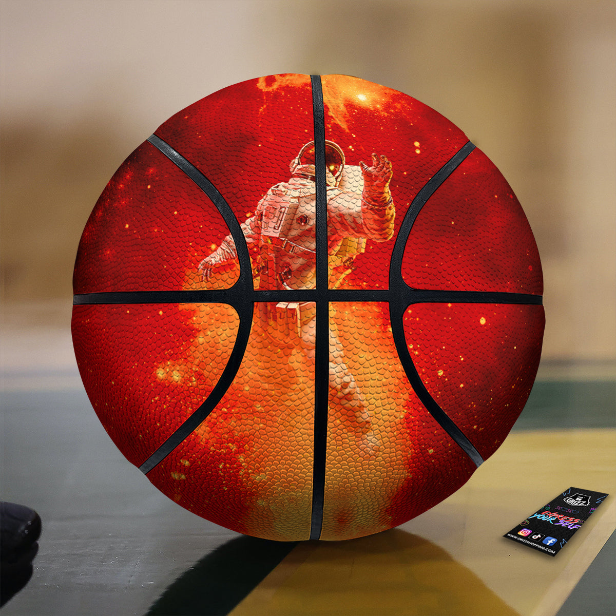 Fire Astronaut Print Basketball