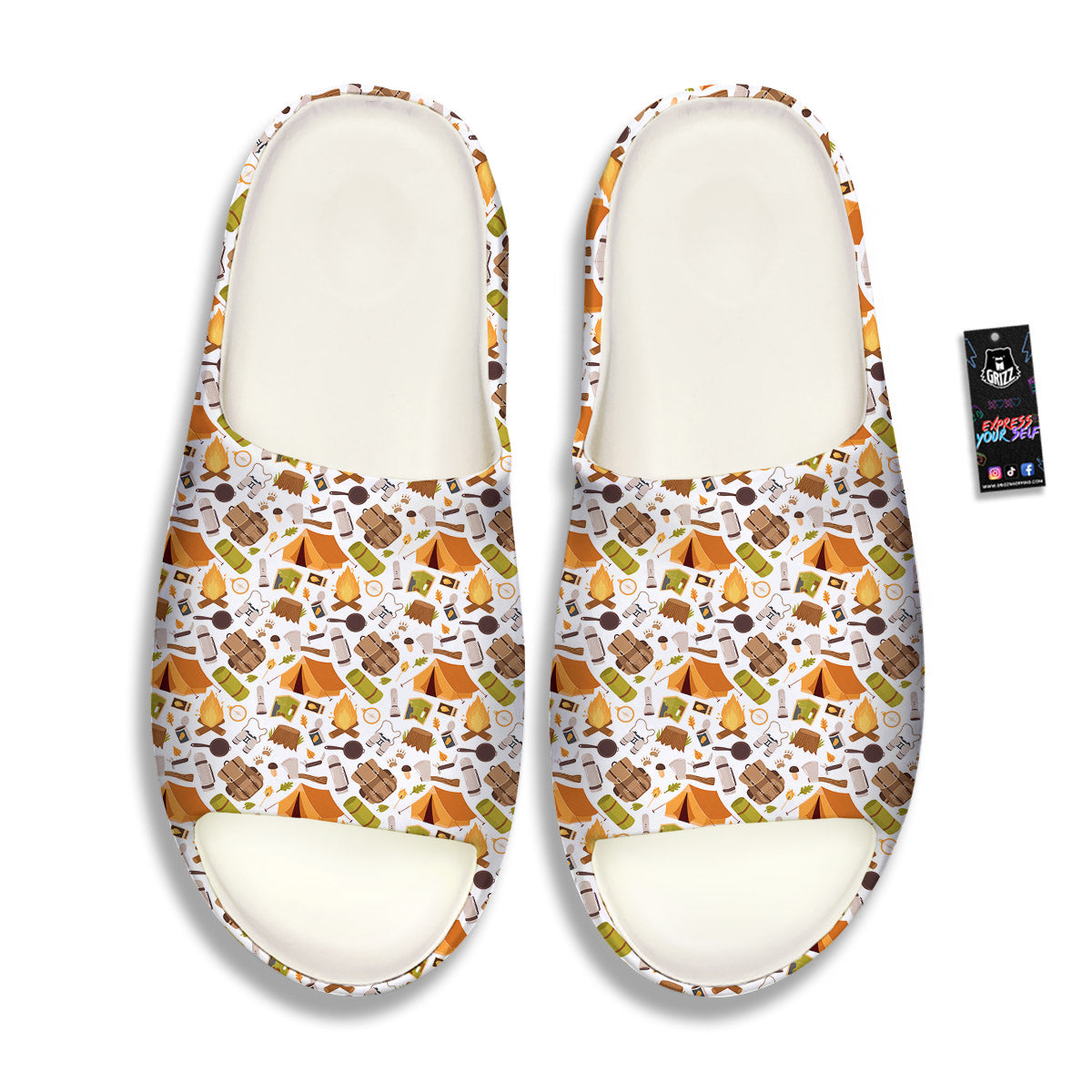 Fire Camping Print Pattern Sandals-grizzshop