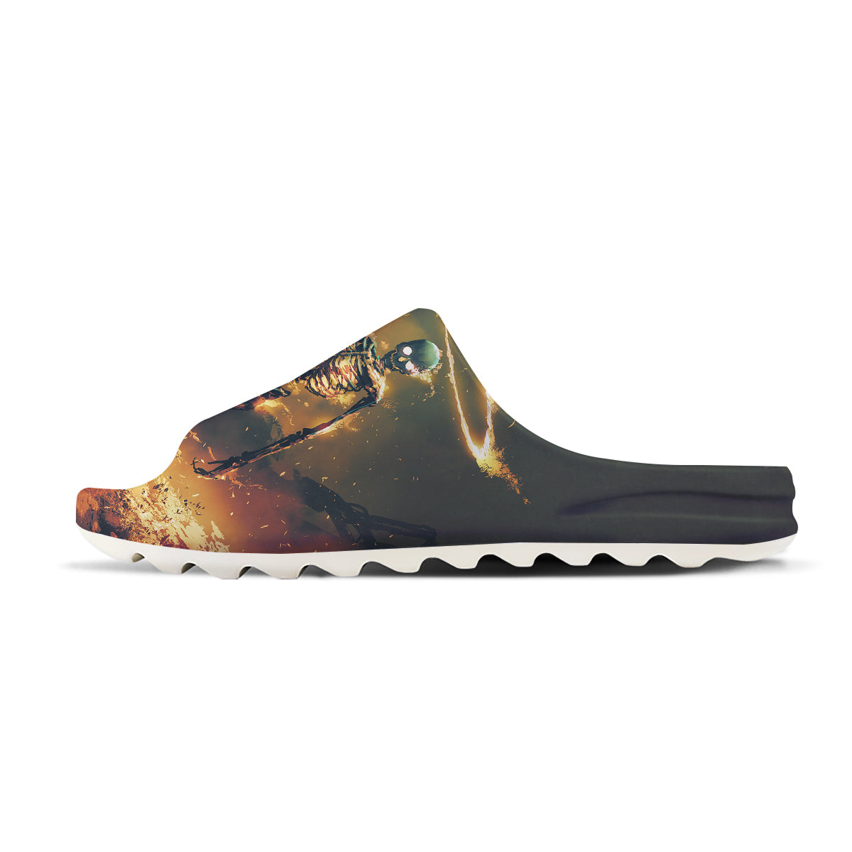 Fire Skeleton Print Sandals-grizzshop