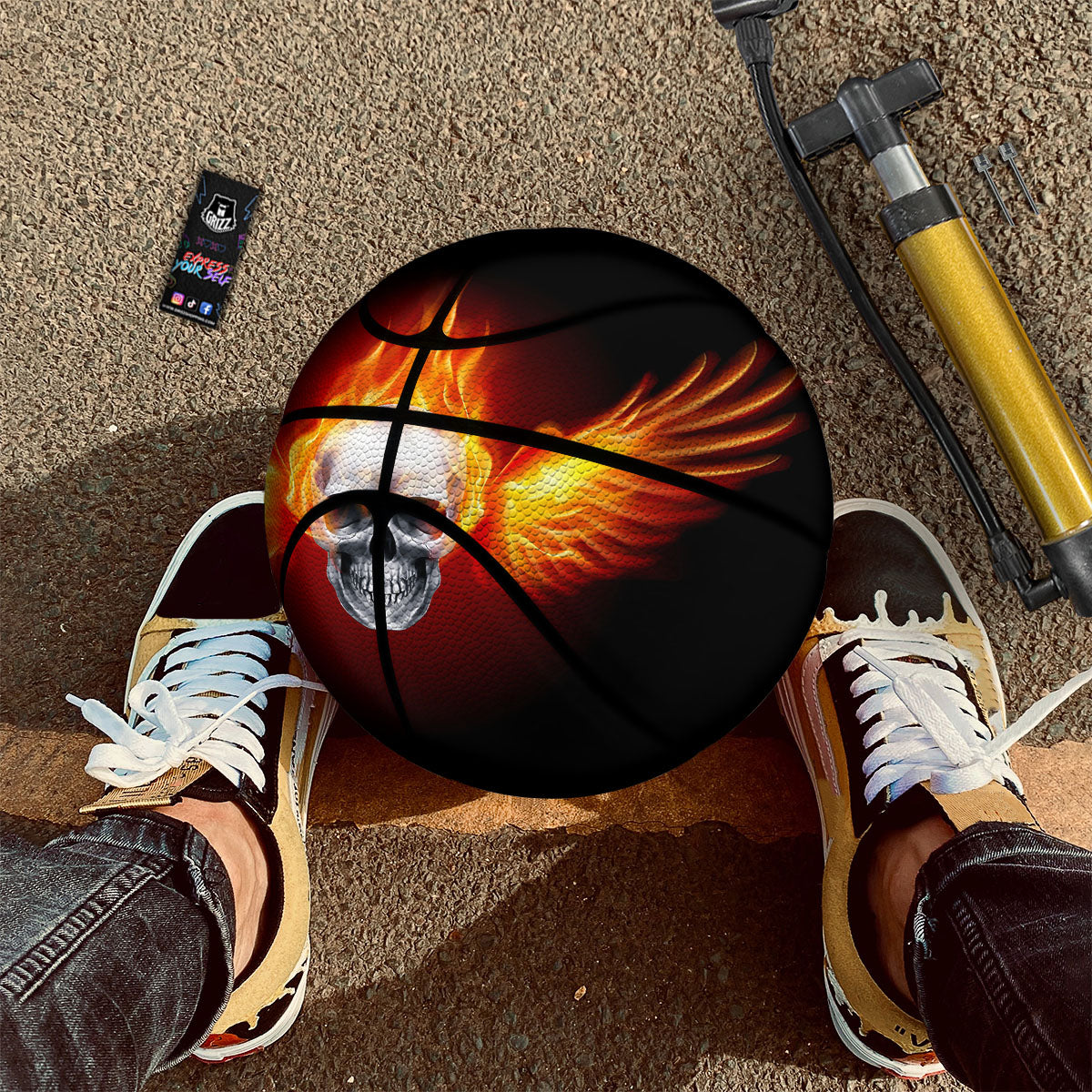 Floral Peacock Feather Print Pattern Basketball