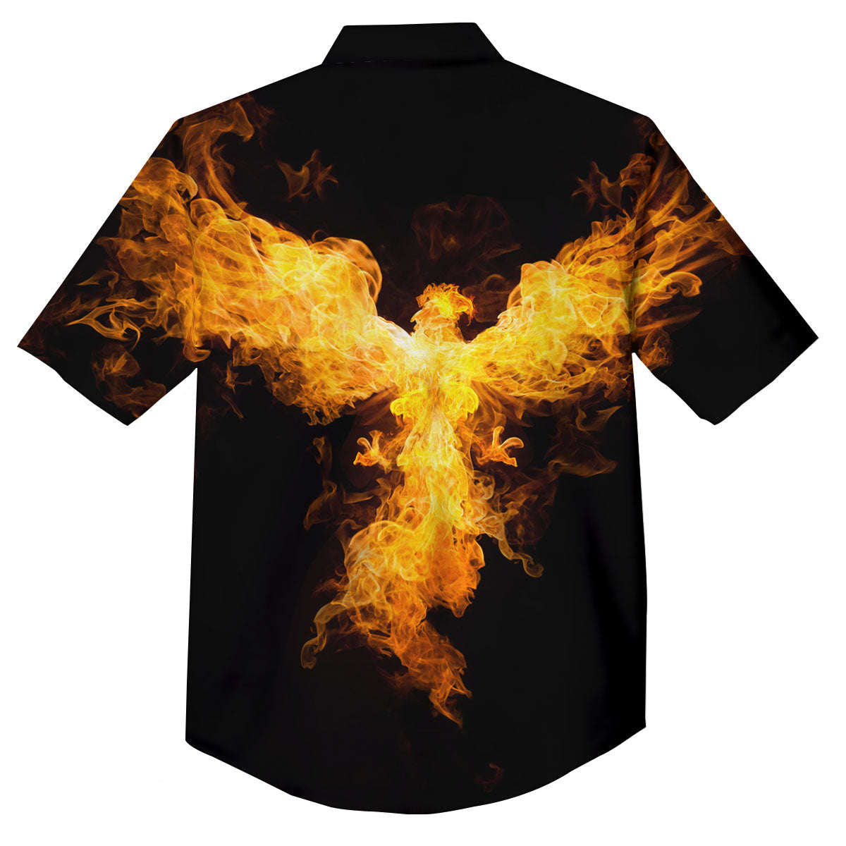 Firebird Phoenix Print Button Up Shirt-grizzshop
