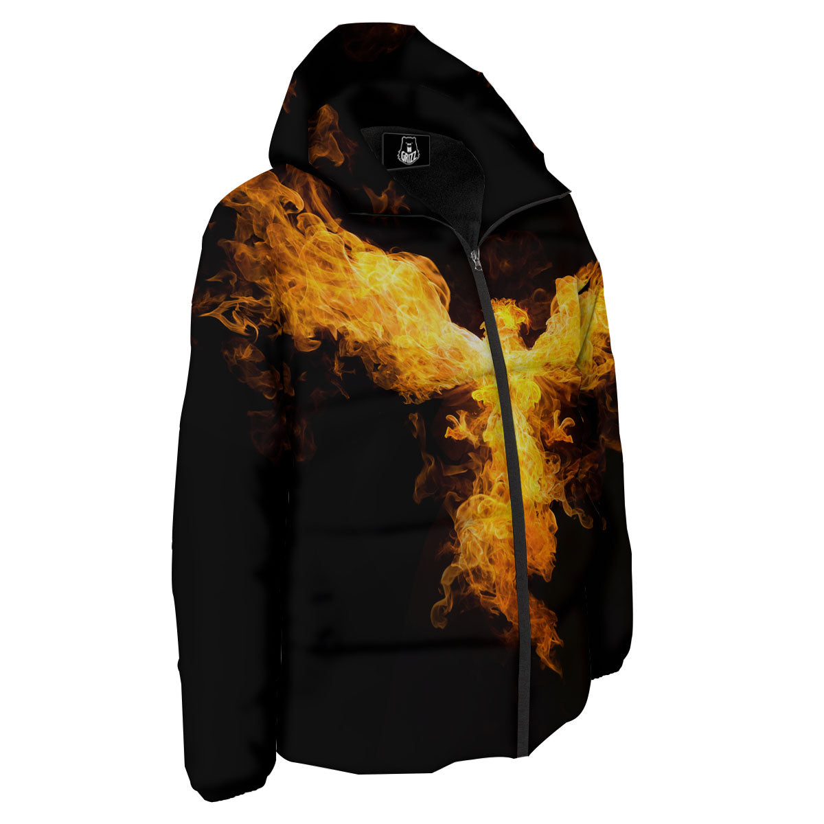 Firebird Phoenix Print Down Jacket-grizzshop