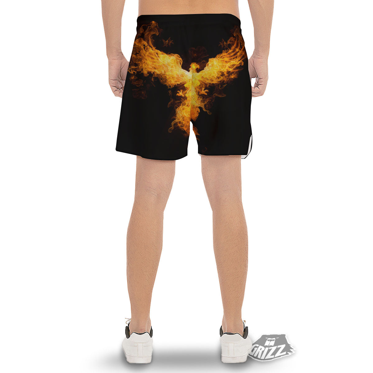 Firebird Phoenix Print Men's Gym Shorts-grizzshop