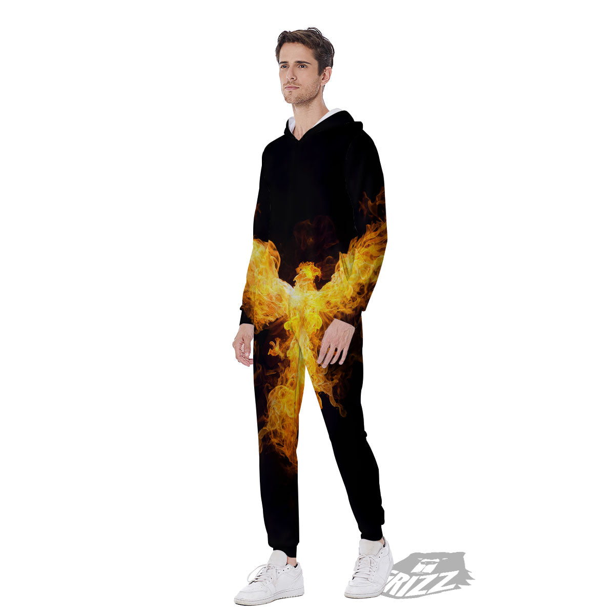 Firebird Phoenix Print Men's Jumpsuit-grizzshop