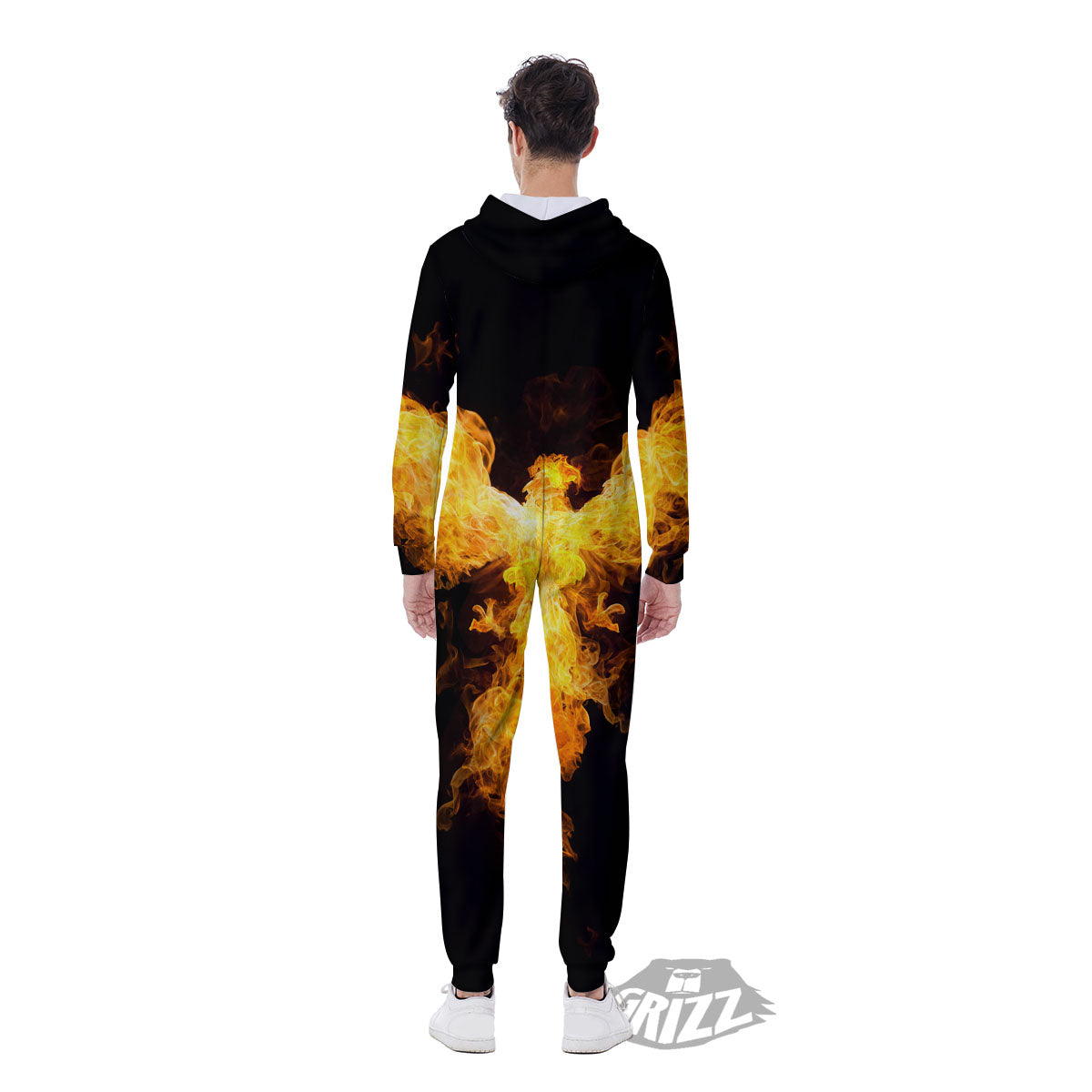 Firebird Phoenix Print Men's Jumpsuit-grizzshop