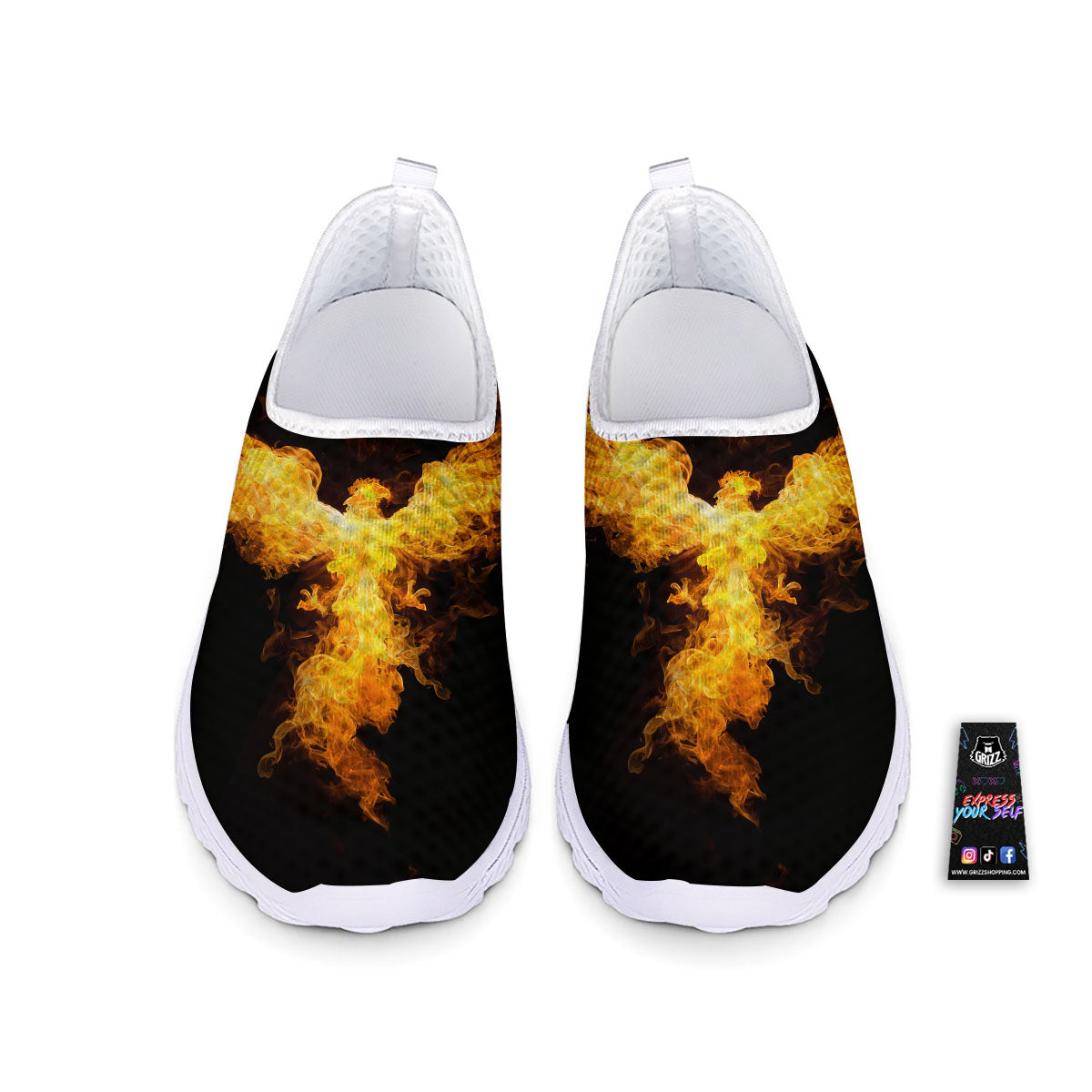 Firebird Phoenix Print Nurse Shoes-grizzshop
