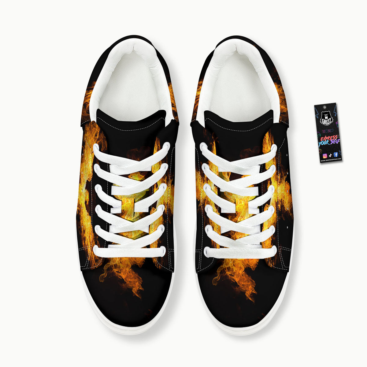 Firebird Phoenix Print Platform Shoes-grizzshop