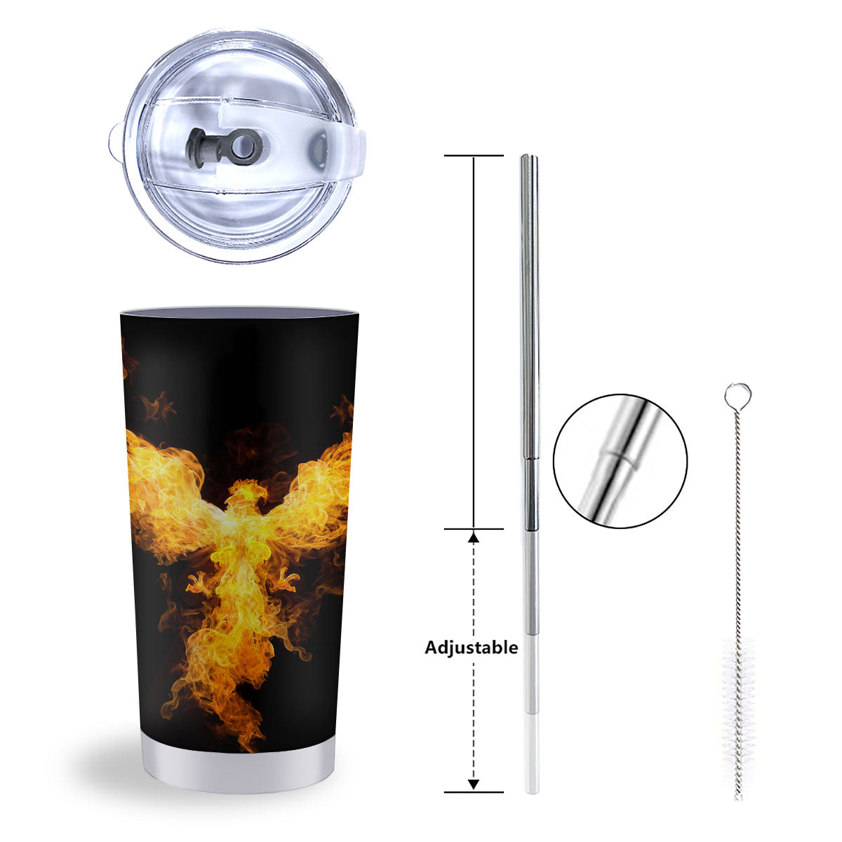 Firebird Phoenix Print Tumbler-grizzshop