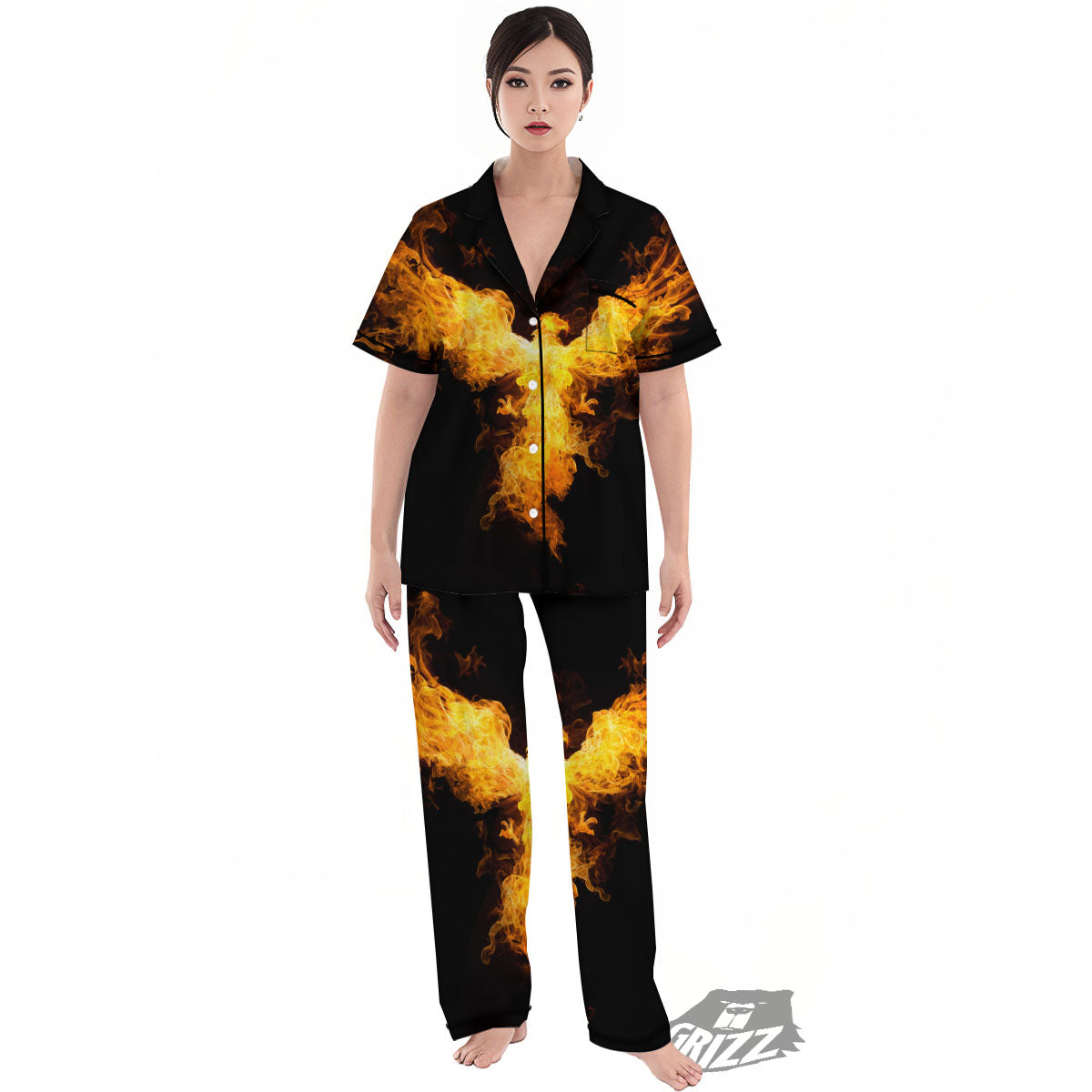 Firebird Phoenix Print Women's Pajamas Set-grizzshop