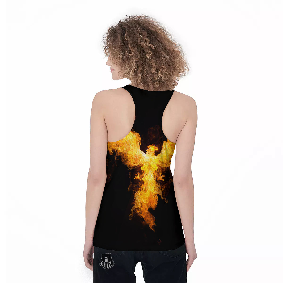 Firebird Phoenix Print Women's Racerback Tank Top-grizzshop