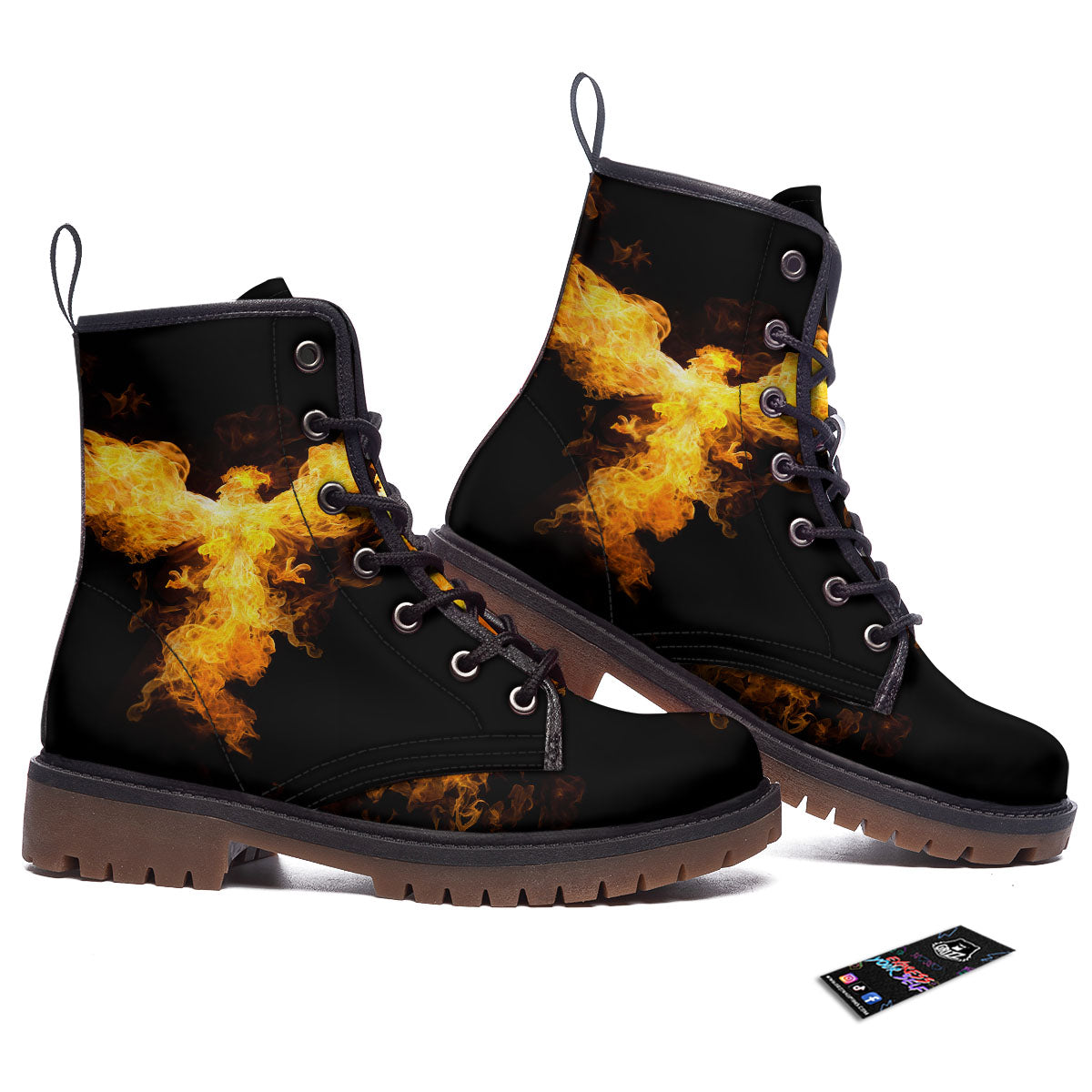 Firebird Phoenix Print Work Boots-grizzshop