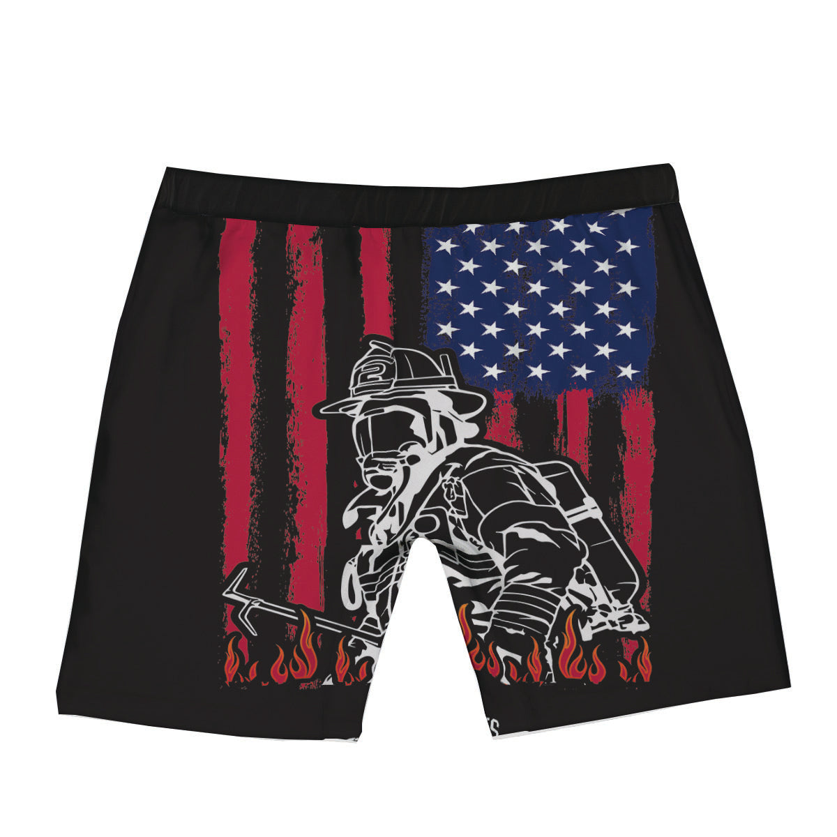 Firefighter Emblem American Print Boxer Briefs-grizzshop
