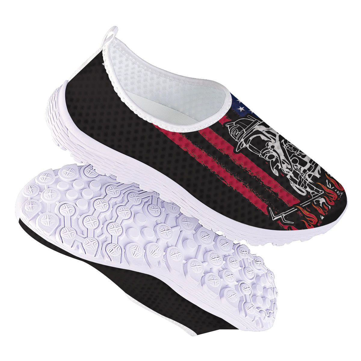 Firefighter Emblem American Print Nurse Shoes-grizzshop