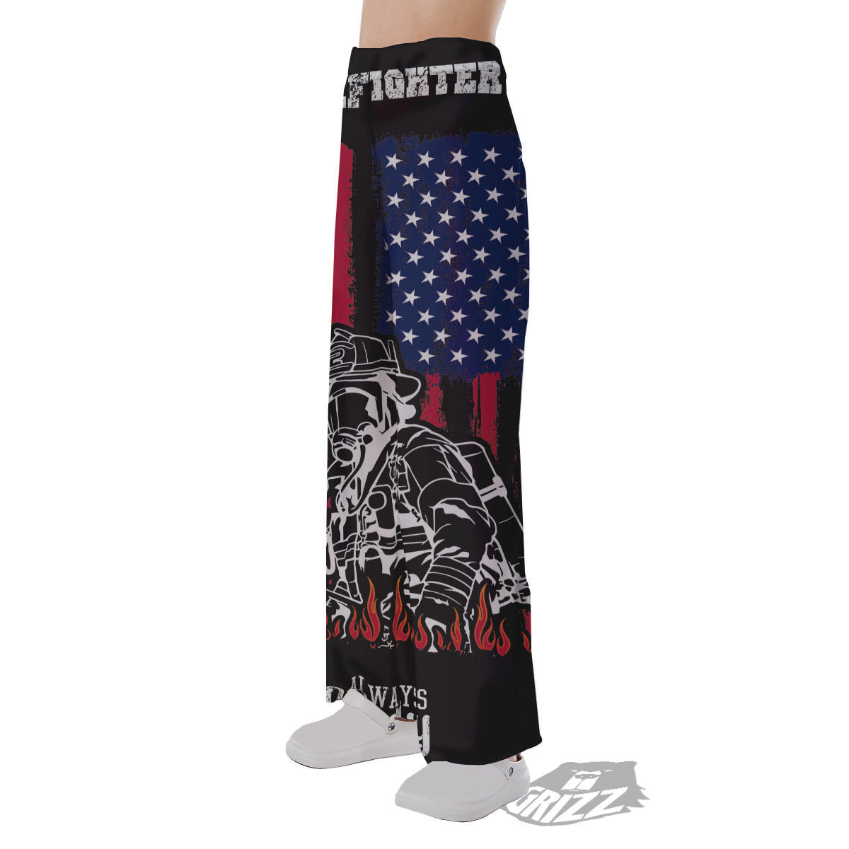 Firefighter Emblem American Print Pajama Pants-grizzshop