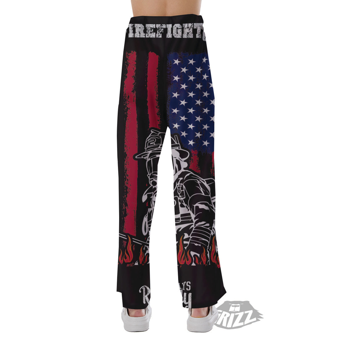 Firefighter Emblem American Print Pajama Pants-grizzshop