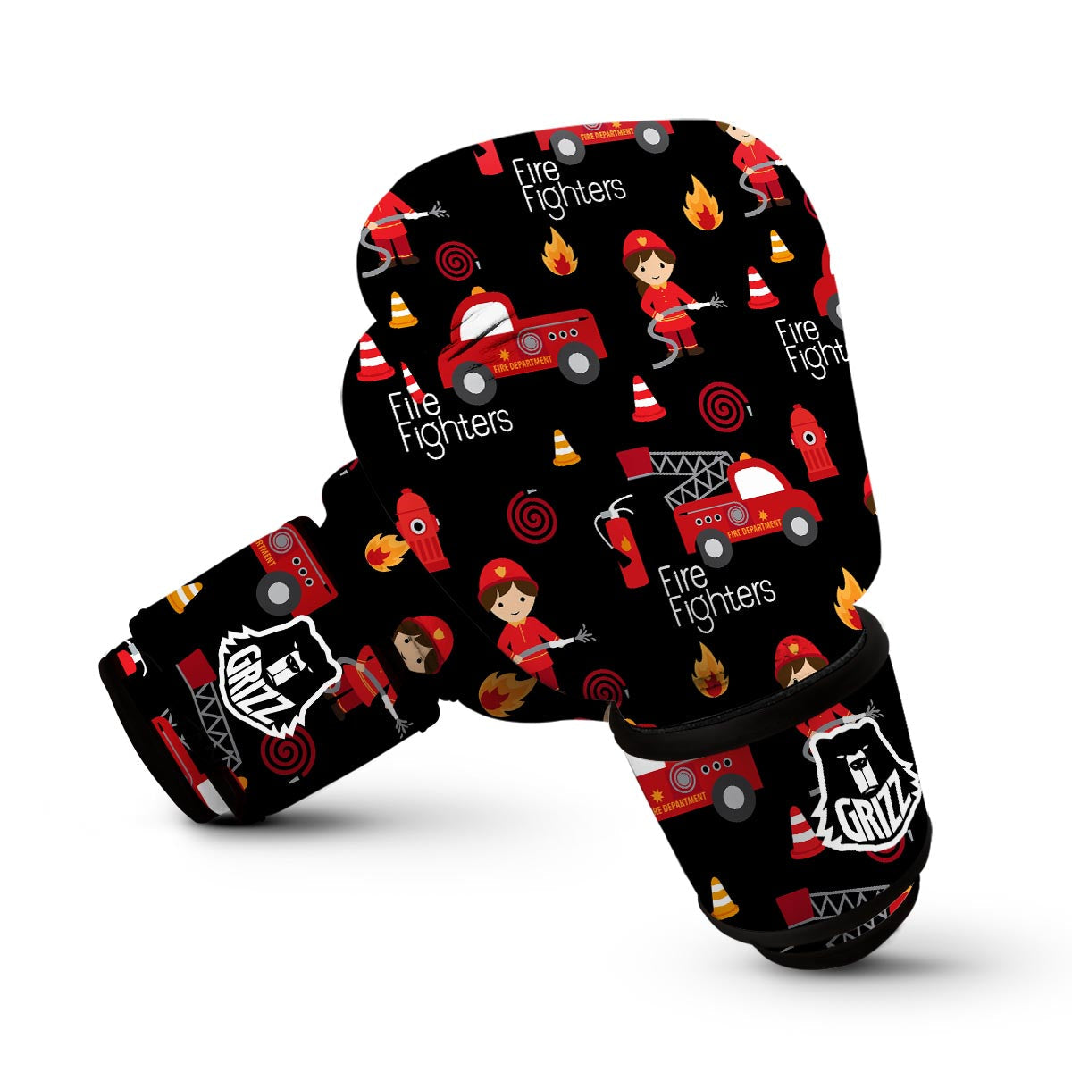 Firefighter Print Pattern Boxing Gloves-grizzshop