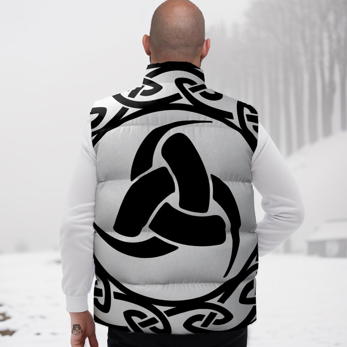 Firefighter Print Pattern Down Vest-grizzshop