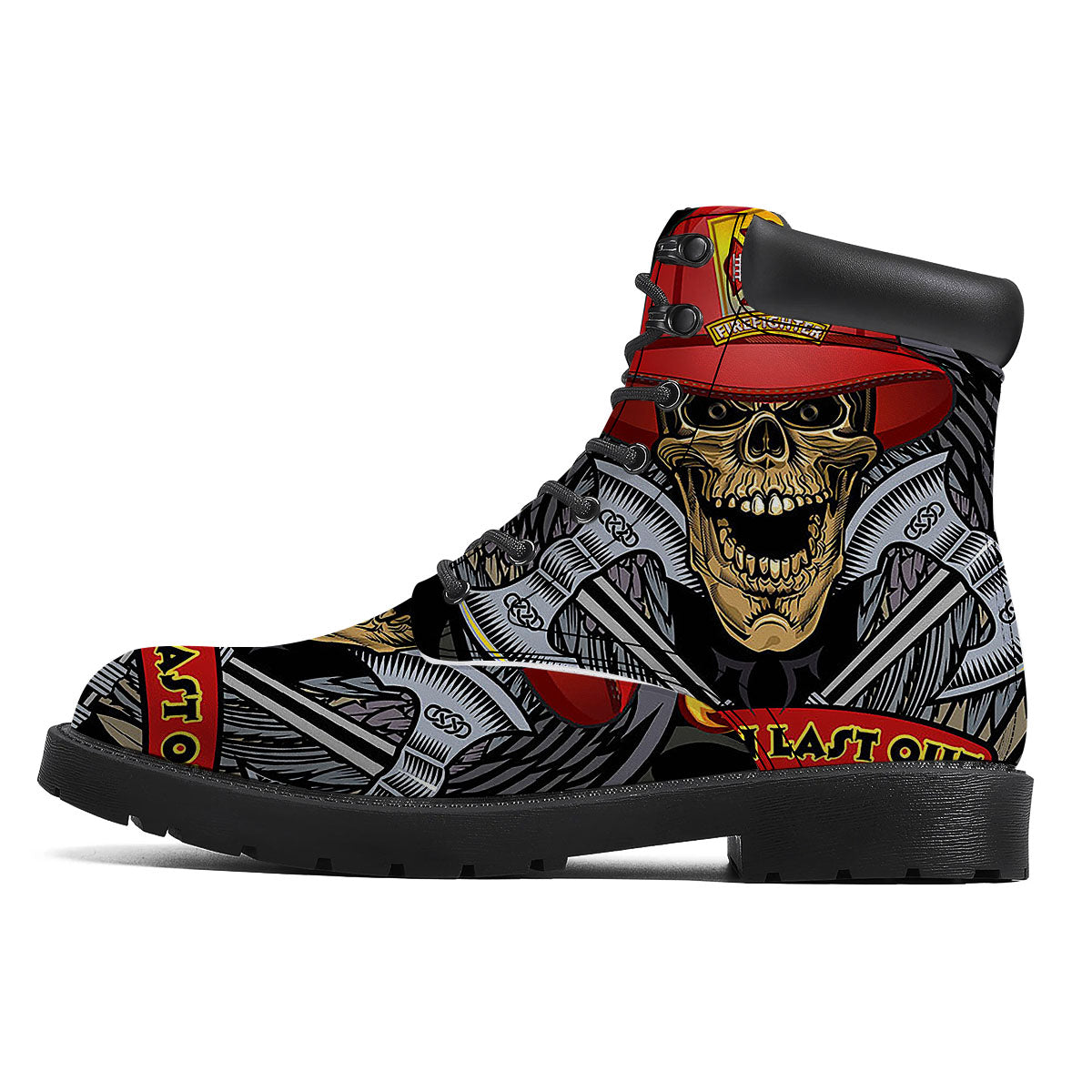 Firefighter Volunteer Print Boots-grizzshop