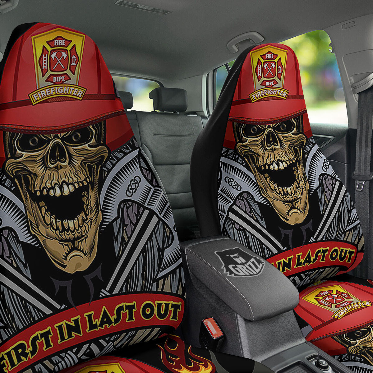 Firefighter Volunteer Print Car Seat Covers-grizzshop