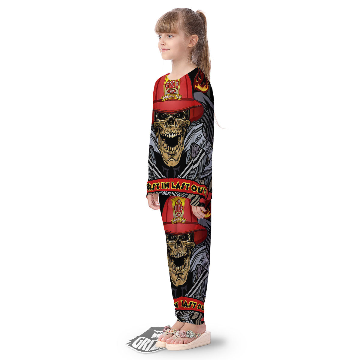 Firefighter Volunteer Print Kid's Pajamas-grizzshop