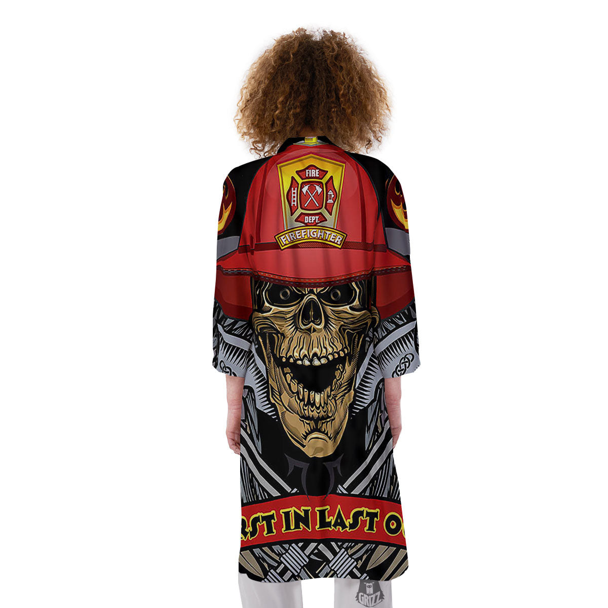 Firefighter Volunteer Print Kimono-grizzshop