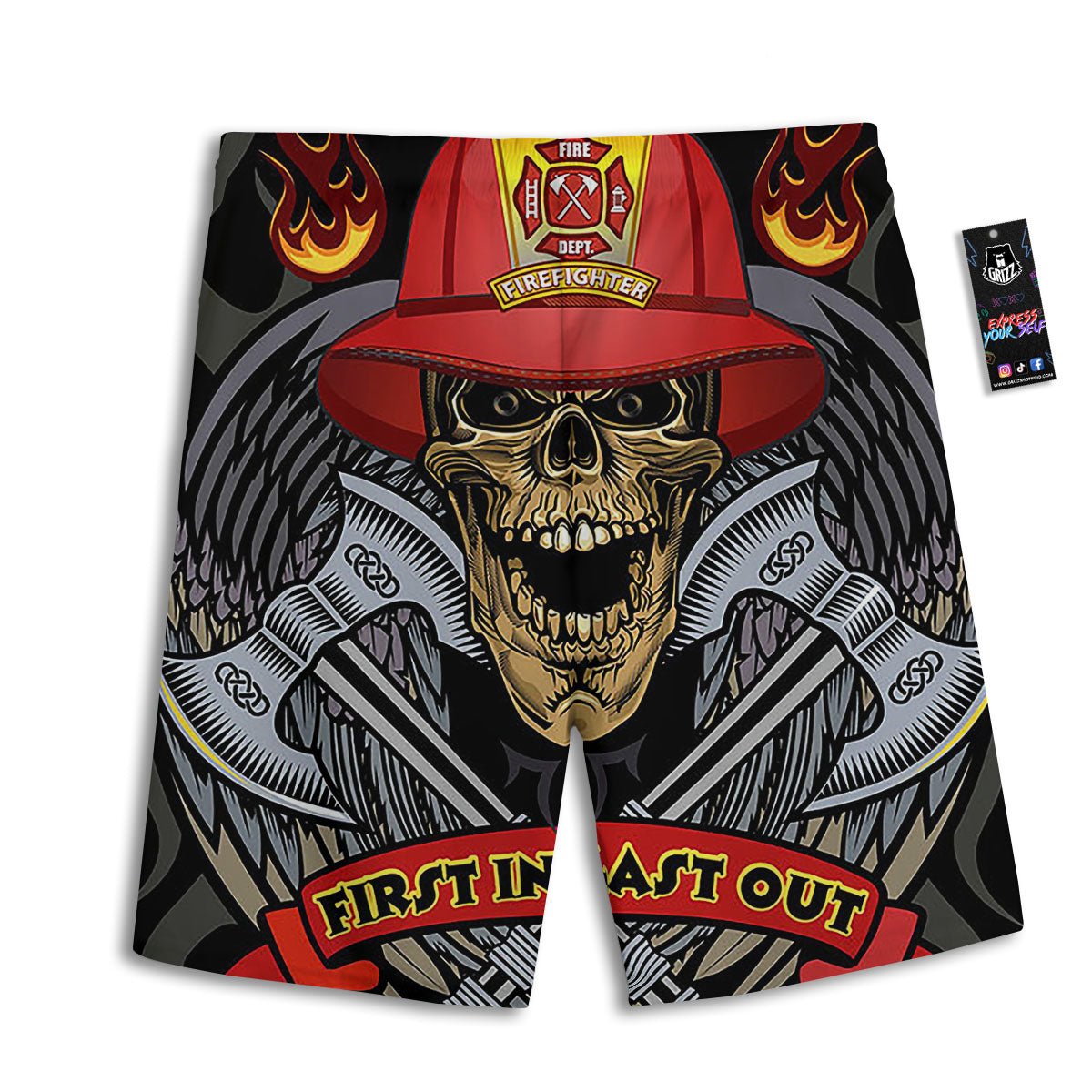 Firefighter Volunteer Print Men's Athletic Shorts