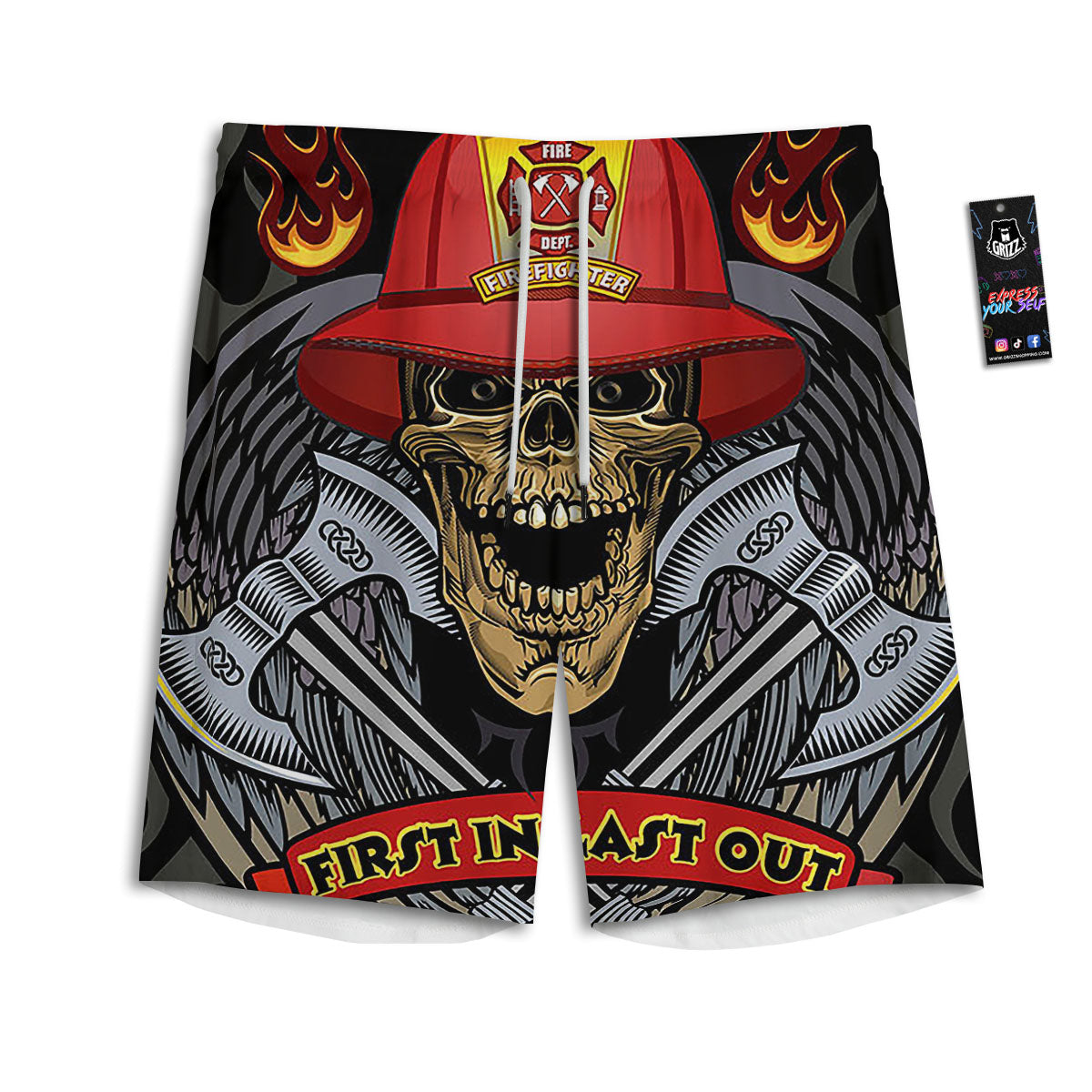 Firefighter Volunteer Print Men's Athletic Shorts