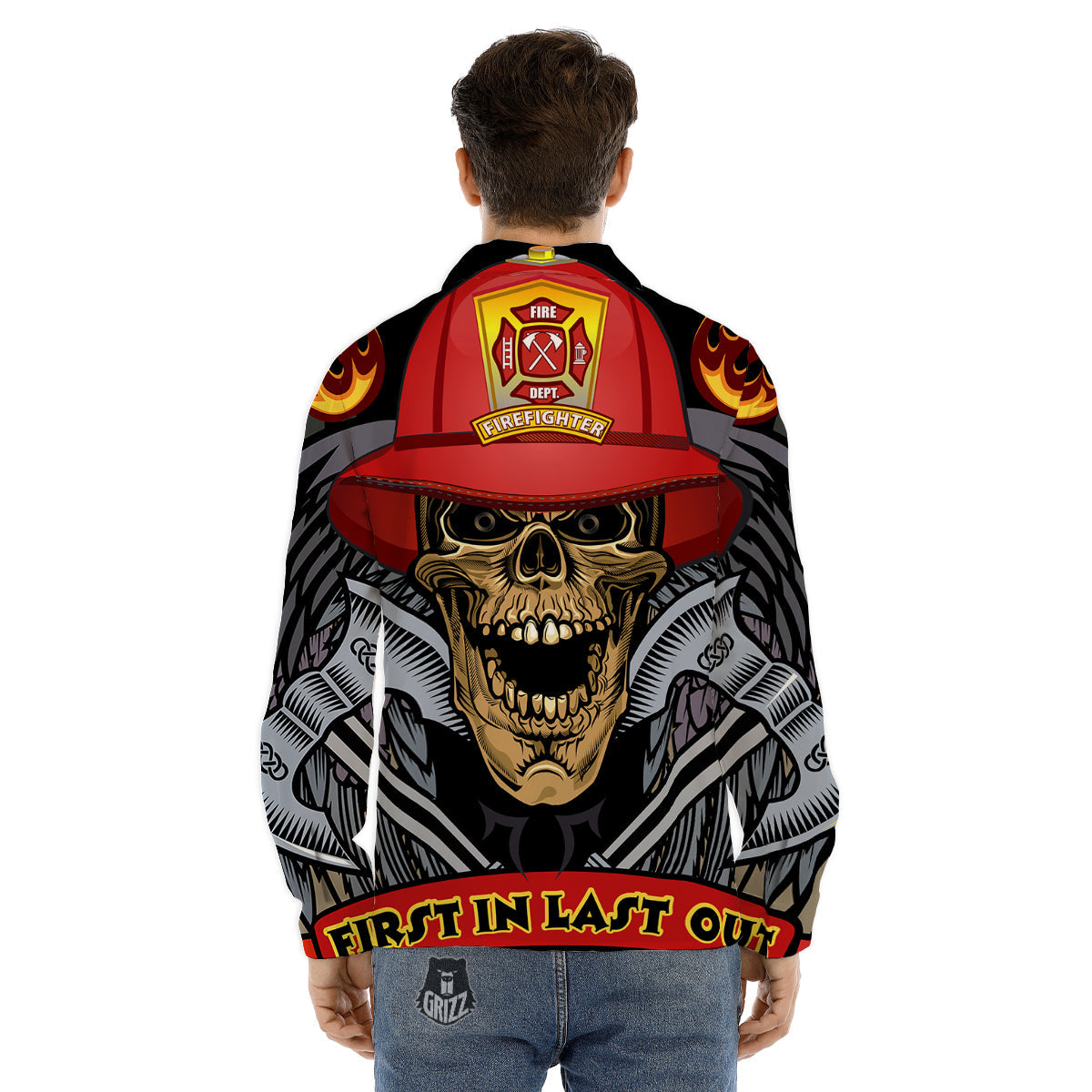 Firefighter Volunteer Print Men's Dress Shirts-grizzshop