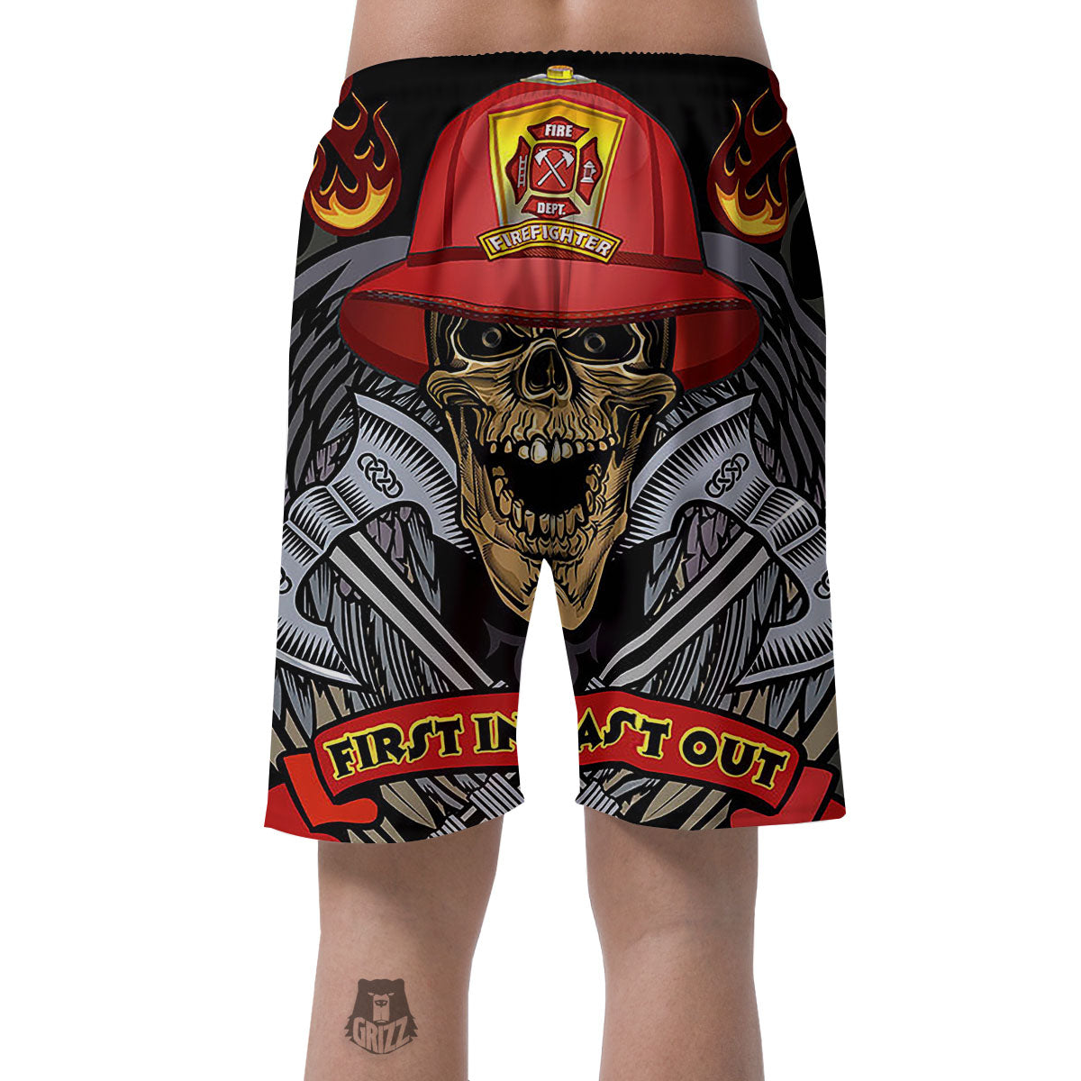 Firefighter Volunteer Print Men's Shorts-grizzshop