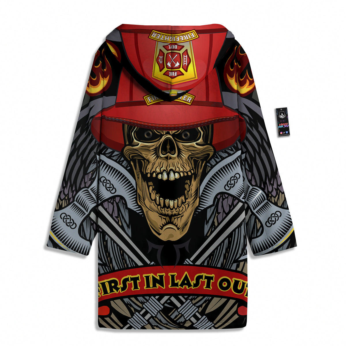 Firefighter Volunteer Print Men's Windbreaker Jacket-grizzshop
