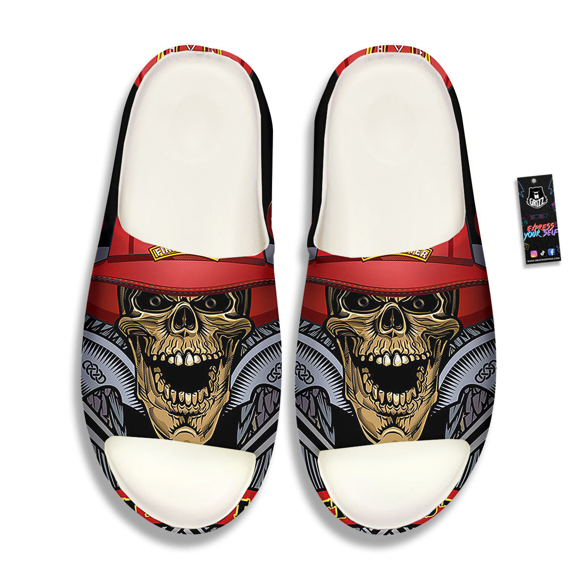 Firefighter Volunteer Print Sandals-grizzshop