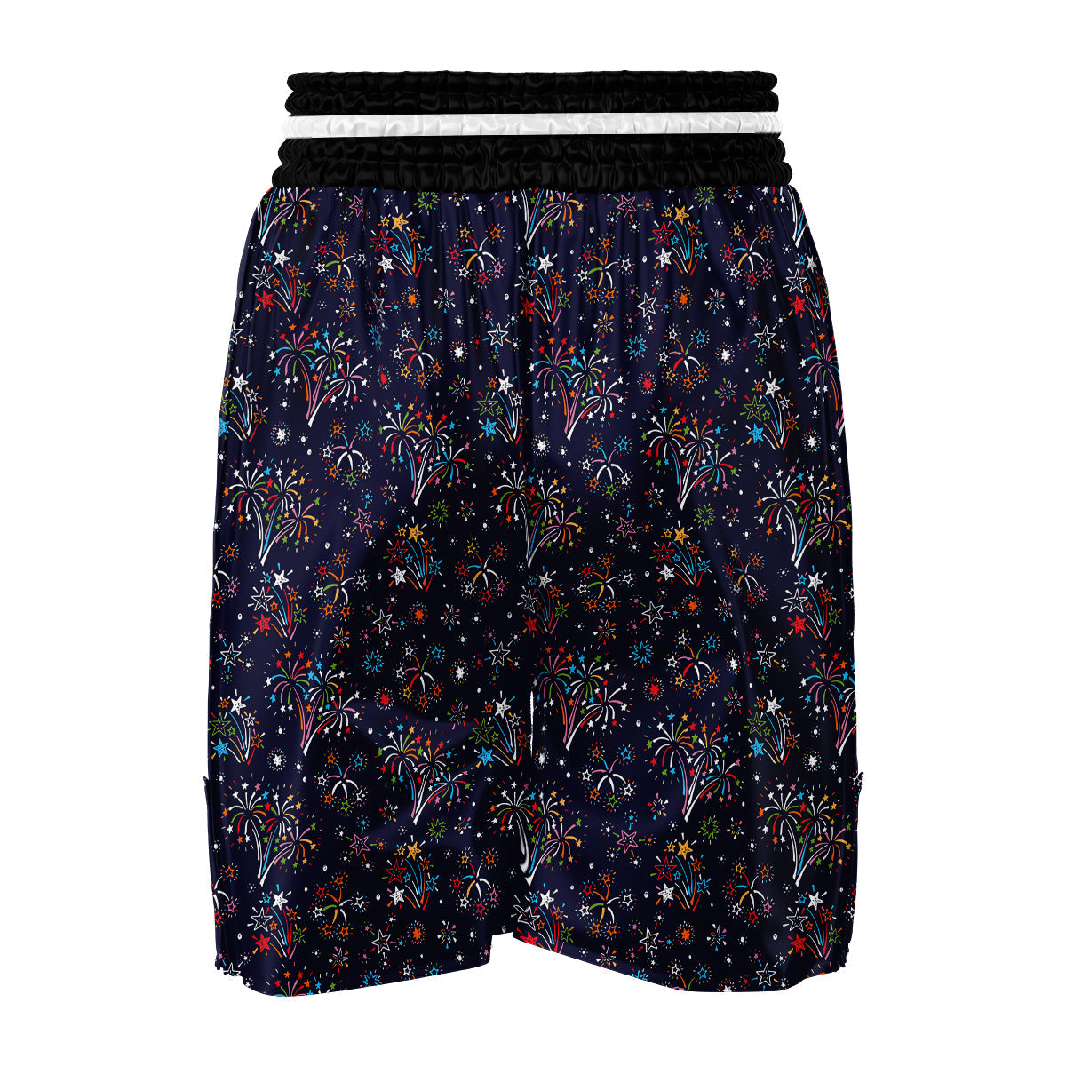 Firework Black And Colorful Print Pattern Boxing Shorts-grizzshop
