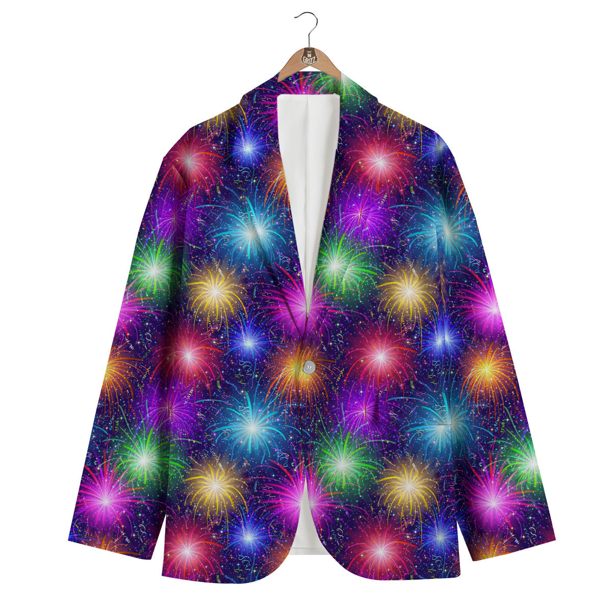 Firework Colorful Print Pattern Men's Blazer-grizzshop