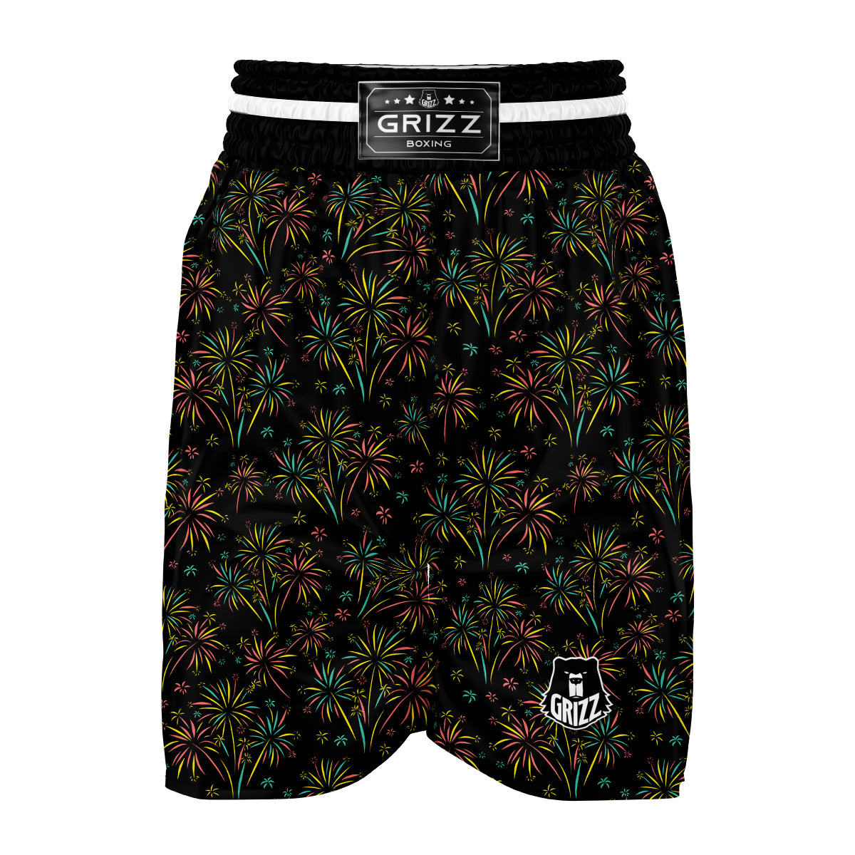 Firework Pastelcolor Print Pattern Boxing Shorts-grizzshop