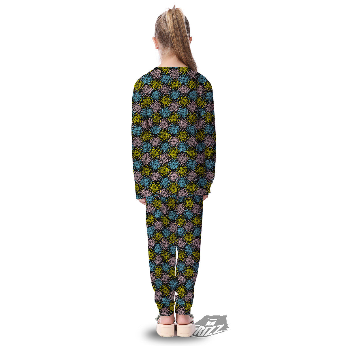 Fireworks Flowers Abstract Print Pattern Kid's Pajamas-grizzshop
